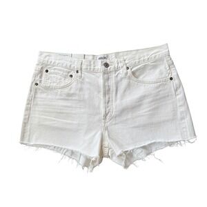 AGOLDE Parker Vintage Cut Off High Rise White Denim Shorts Platinum NWT Size 30